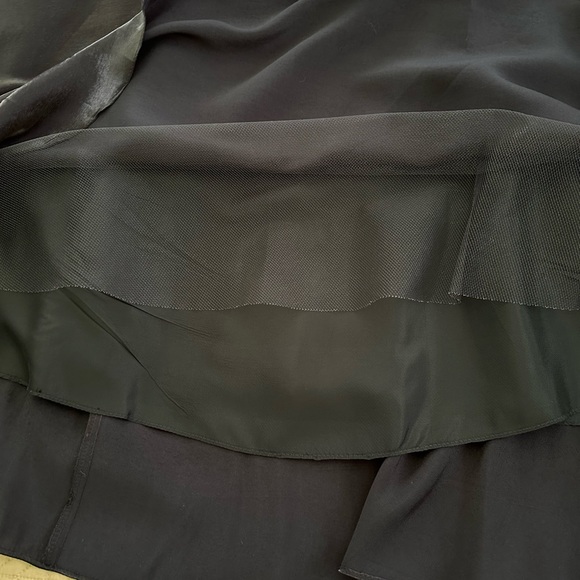 Iridescent long black A-line skirt, by JS Collections. Size 10. - Picture 6 of 11